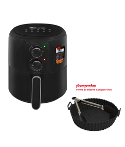 Air Fryer Turbo 1650W 4.2L Preto 220V Forma + Pegador Kian