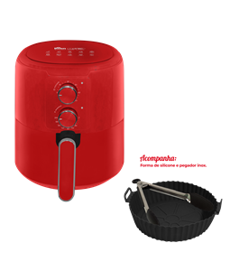 Air Fryer Turbo 1650W 4.2L Vermelha 220v Forma + Pegador Kian