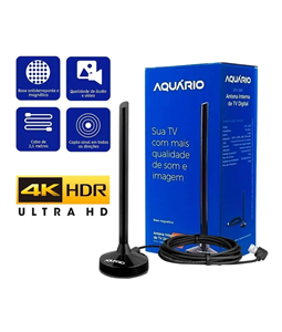 Antena TV Digital Interna Aqu�rio Dtv 100p UltraHD Cabo 2,5m