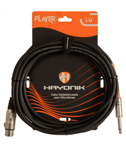 Cabo 5m P/ Microfone Balanceado Xlr F�mea P10 Macho Hayonik
