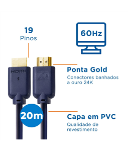 Cabo Hdmi 15m 2.0 Resolu��o 4k Blindado 3D Xbox Smart TV Box