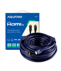 Cabo Hdmi 20 metros 2.0 FullHD 4k Blindado 3D TV Box Aqu�rio