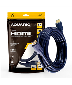 Cabo Hdmi 5m 2.1 8k 3D Banhado Ouro Smart TV Projetor PC Dvd