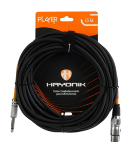 Cabo P/ Microfone 10m Desbalanceado Xlr F�mea P10 Macho Hayonik