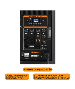 Caixa Som Staner Sr315M Ativa Bi Amplificada 300w c/ Trip�