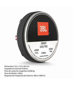 Driver Jbl D250 Trio Corneta 200w 8 Ohms Fen�lico Selenium