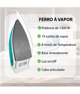 Ferro de Passar Seco Eletrico Roupa 127V Antiaderente Kian