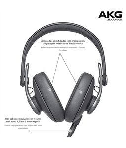 Fone Ouvido Headphone Profissional Akg K371 St�dio Monitor DJ Dobr�vel Bag