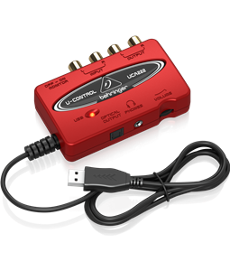 Interface �udio Behringer UCA222 U-Control USB �ptico RCA