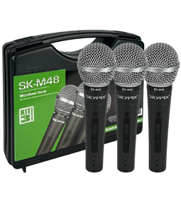 Kit 3 Microfone SK-M48 Skypix Din�mico Profissional c/ Chave