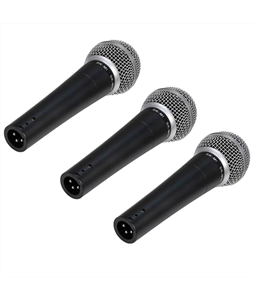 Kit 3 Microfone SK-M58 Skypix Din�mico Profissional Maleta