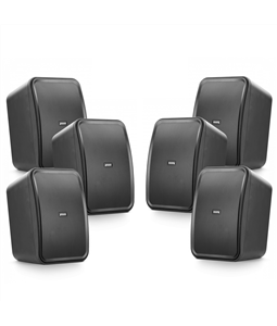 Kit 6 Caixas Som Ambiente Externo 6 HS Frahm Preta Outdoor