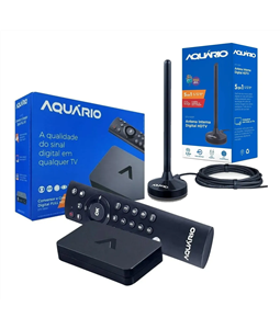 Kit Aparelho Tv Digital Conversor DTV-9000 Hdtv e Antena Interna Digital DTV-100p Aqu�rio