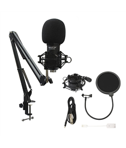 Kit Microfone PodCast Live Est�dio PopFilter SK-Bm800 SkyPix