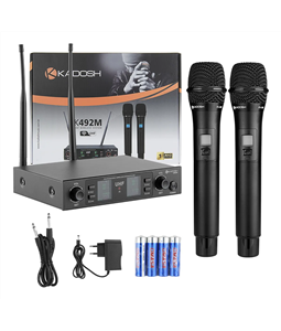 Microfone Kadosh K-492M Duplo Din�mico Cardio�de s/ Fio Rec