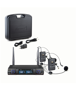 Microfone S/fio Karsect Ks248dh Duplo Headset Homologado Uhf