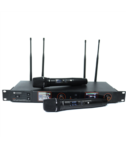 Microfone S/ Fio Recarreg�vel Kadosh K-522M Duplo P/ Rack