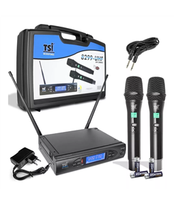 Microfones S/ Fio Tsi 8299 Uhf Din�mico Supercardi�ide c/ Case