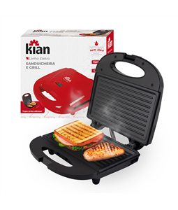 Sanduicheira El�trica Grill Antiaderente Preta 127V Kian
