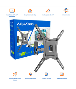 Suporte Tv Lcd Led Bi Articulado 26 a 60 Polegadas Aqu�rio SAV-3400